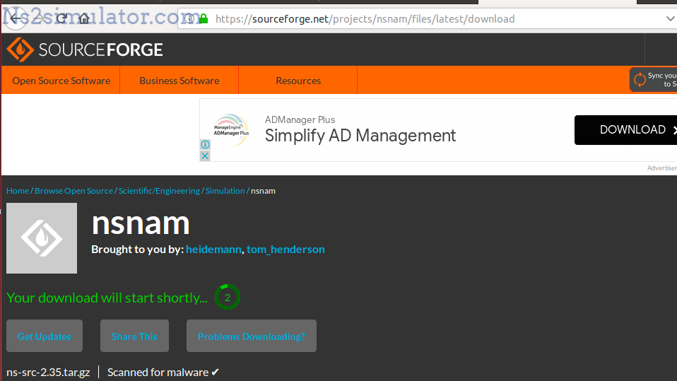 Downloading Ns2 Package